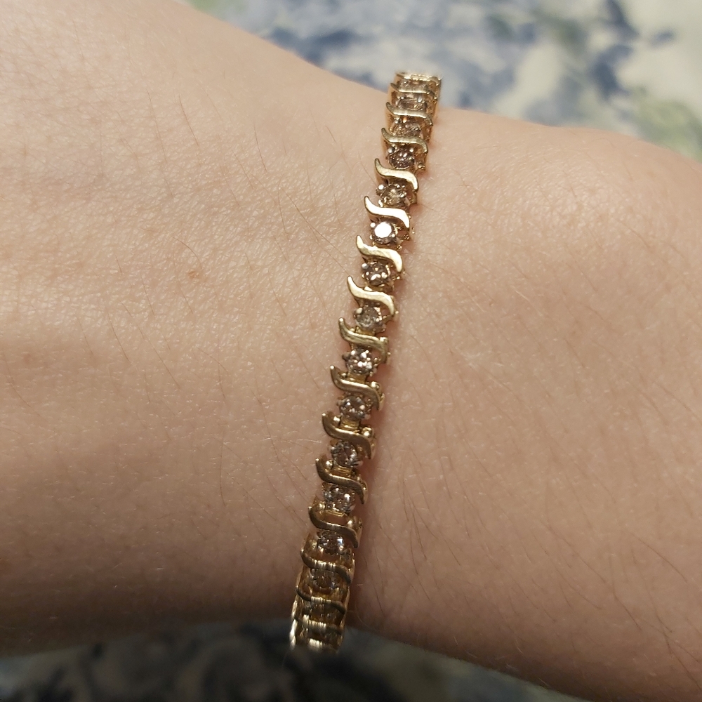 10k yellow gold Diamond Tennis Bracelet